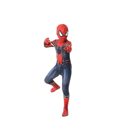 Kids Spiderman Costume Birthday Gift Party Dress Up Spiderman Classic Miles Superhero Kids Cosplay Costume Elasticity Jumpsuit