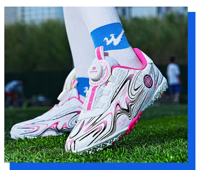 Kids Soccer Cleats Boys Girls Professional Football Shoes FG/TF Grass Training Non-Slip Athletic Sneakers Breathable Comfortable