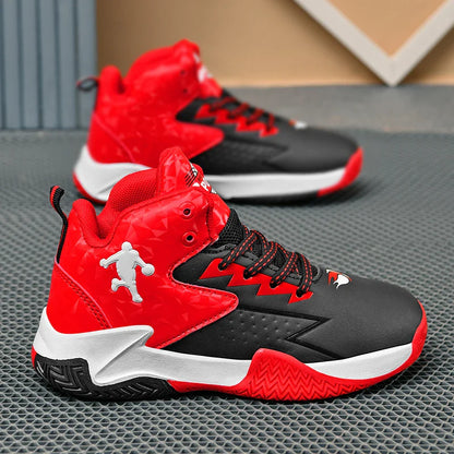 Children Basketball Shoes for Boys Girls Kids Teenagers Breathable Non-slip Lace Up Indoor Outdoor Training Sneakers Tennis Shoe
