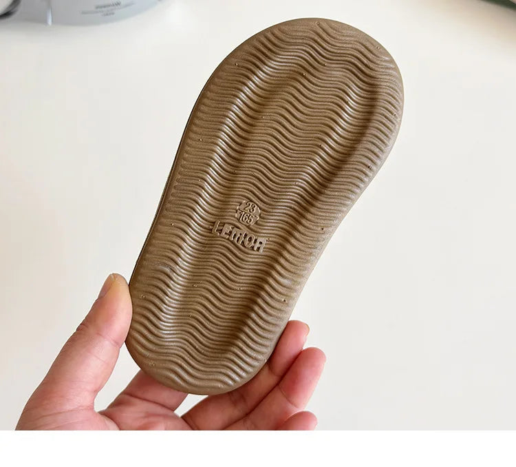Summer Girl's Sandals Clip-toe Bowknot Elastic Band Soft Sole Kids Sliders Beautiful Pu Leather Chunky Morden Children Shoes