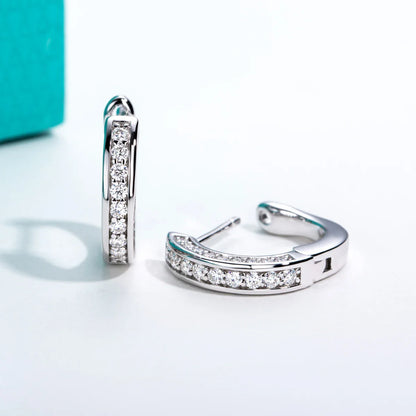 0.56cttw Luxury Moissanite Ear Hoop Earrings 925 Sterling Silver Earring For Woman Wedding Engagement Jewelry Wholesale