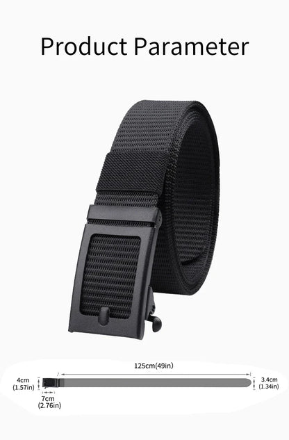 Men's And Women's Toothless Automatic Buckle Belt Military TrainingCanvas Belt New Metal Buckle Young Students' Versatile Belt T
