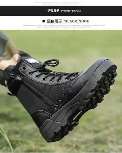 2026 New Winter Combat Boots Outdoor Wear-Resistant Hiking Men and Women Tactical Training Botas High Top Desert Shoes