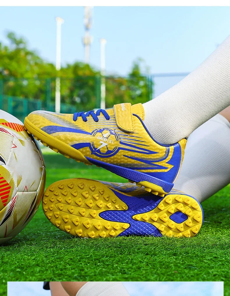 Kids Soccer Cleats Football Shoes AG/TF Studs Non Slip Wear Resistant Breathable Training Sneakers Children Boy Girl Match Boots