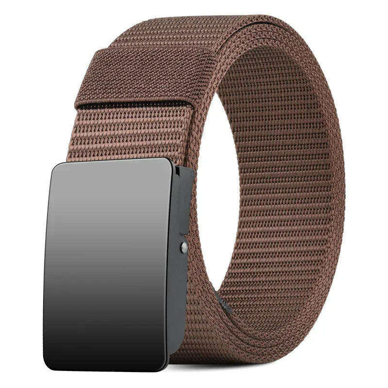 Unisex Canvas Belt Tweed Plaid Casual Polyester Four Seasons Universal Double Color Tweed Plaid Polyester Leisure Belt