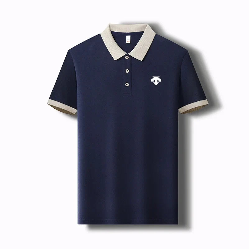New Designer Original Men's Polo Shirt New Collar Luxury Printed Short Sleeved Casual Business T-shirt Comfortable Men's Wear