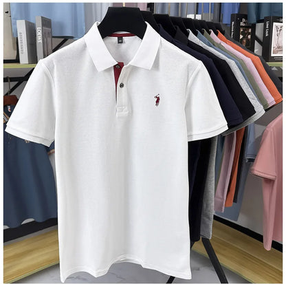 Luxury brand 100% cotton short sleeve polo shirt summer new trend Paul pony embroidery T-shirt business golf casual men's wear