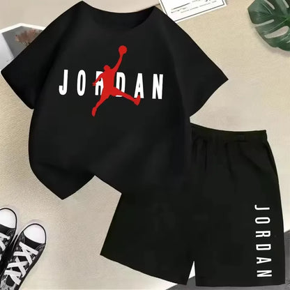 Summer Short Sleeve Children Set Slam Dunk Master Pattern Print Sports T-shirt+Shorts 2pcs Set Kids Boys Girls Fashion Tracksuit
