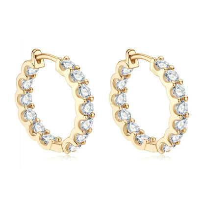 Hoops 100% 925 Sterling Silver Real 3mm Moissanite Stud Earrings For Women Sparkling Jewelry Gifts with Certificate Gifts
