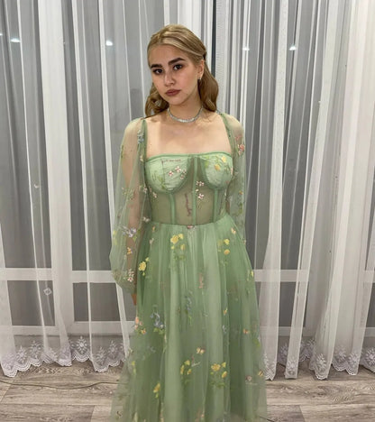 Wedding Dress A-line Floor-length Zipper Up Short Sleeves Prom Dresses Elegant Applique Formal Boning Dresses For Special Events