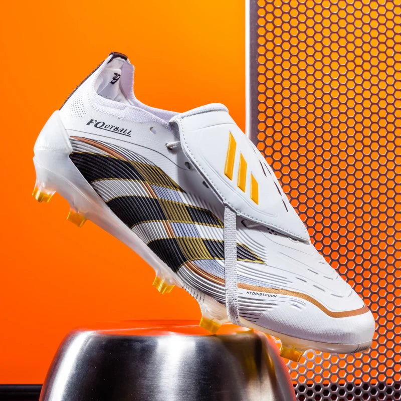 Trendy Colorblock Football Boots Wear Resistant Bottom Anti Slip Firm Studs Outdoor Sports Leisure Training Sneakers