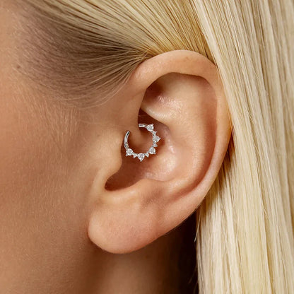 New S925 Piercing Moissanite Hoop Earrings for Women Elegant Piercing Ear Bone Earring Diamond Wedding Party Jewelry Gift