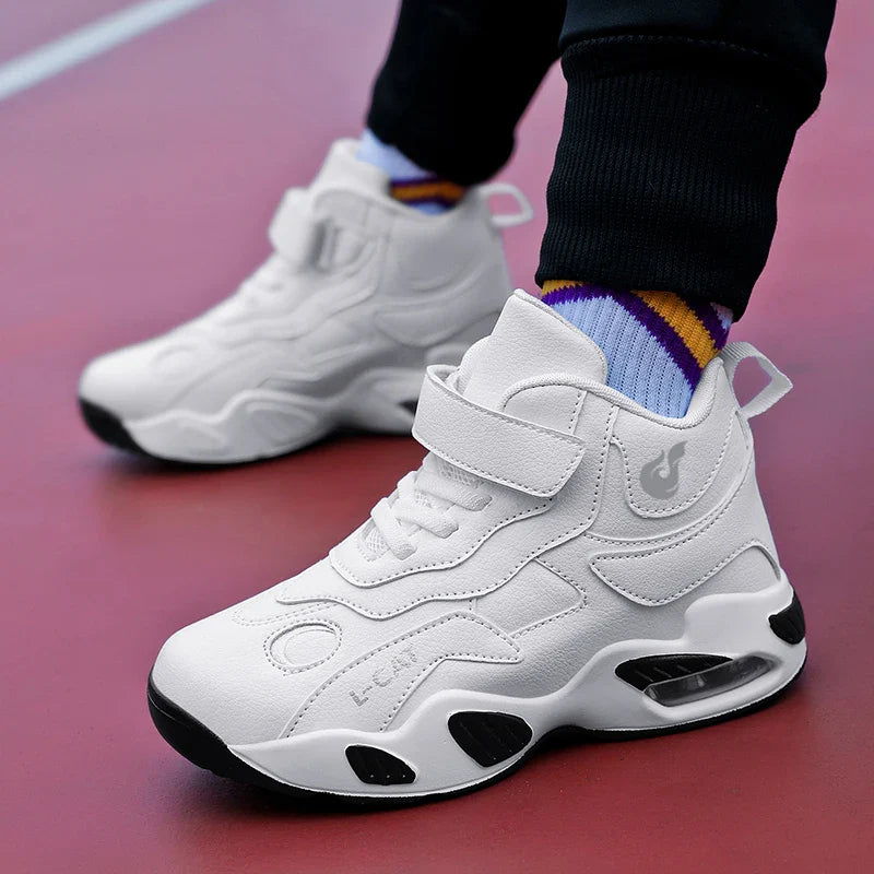 Children's High-top Basketball Shoes Anti-slip Basketball Combat Boots Boys Girls Outdoor Cushioned Sneakers Ankle Support Shoes