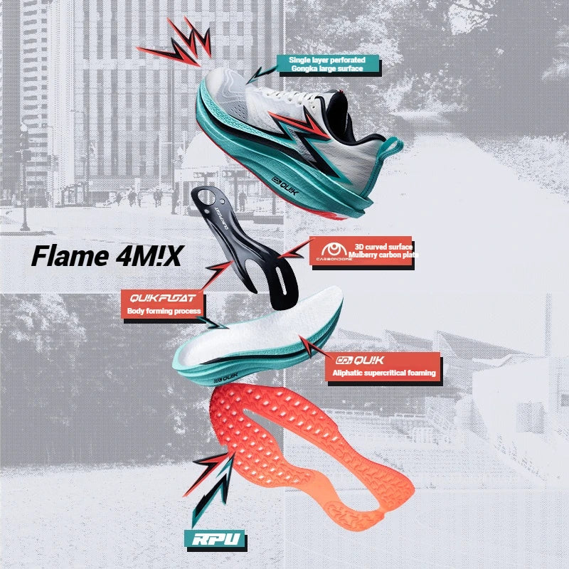 Degrees Flame 4.0 MIX Men Running Shoes Carbon Plate Racing Marathon Stable Rebound Wear-resistant Male Sneakers 672512204