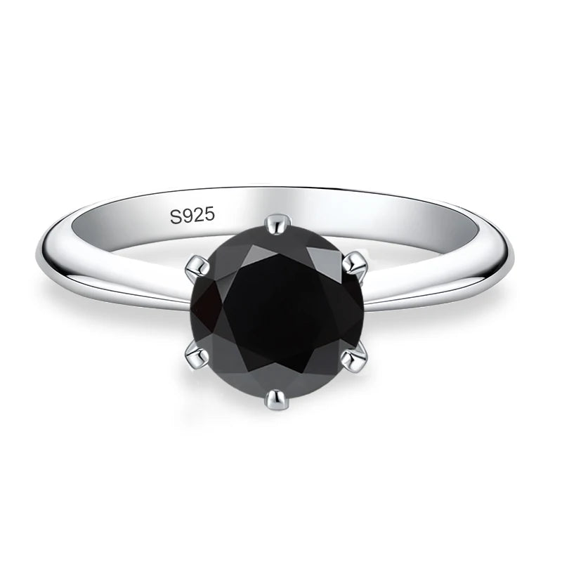 0.5ct 1ct 2ct 3ct Blue Pink Purple Black Moissanite Rings for Women Sterling 925 Silver Wedding Party Band Woman's Ring