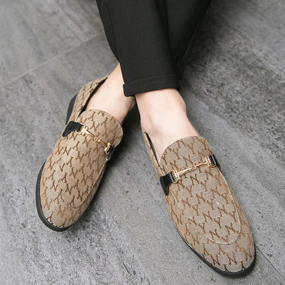 Luxury Grey Men's Loafers 2025 Comfortable Flat Moccasin Men Dress Shoes Casual Business Leather Shoes for Men zapatos de cuero