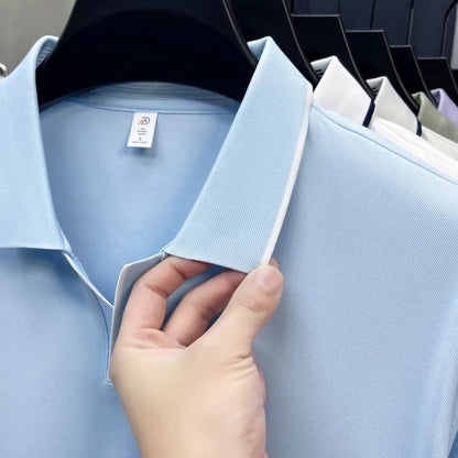 New Brand Men's Summer Short Sleeve Polo Shirt Lapel Exquisite Print Short Sleeve T-Shirt Fashion Casual Business Men's Clothing