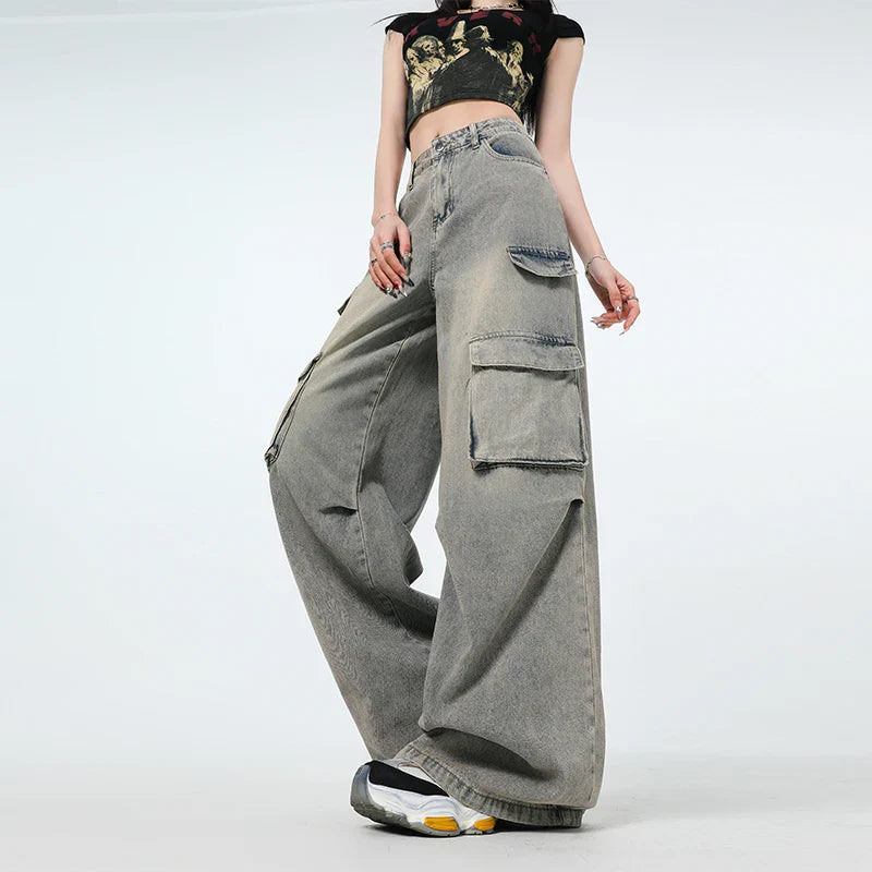 Y2k Jeans Wide Pants Woman Cowgirls Jean Shorts