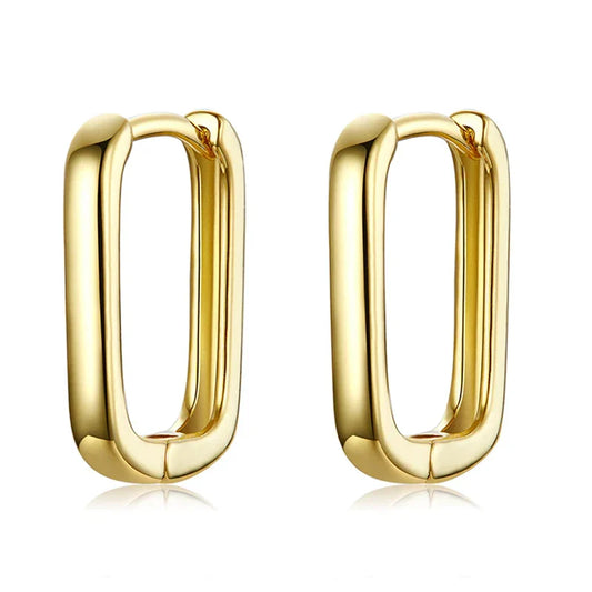 Silver Square buckle Earrings 925 Sterling Silver Classic French Earring for Women Party Wedding Fine Jewelry BSE478