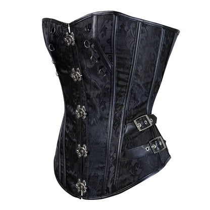 Steampunk Corset Women Plus Size Pirate Corset Top Overbust Halloween Lace Up Costume Gothic Steampunk Corset Metallic Red Brown