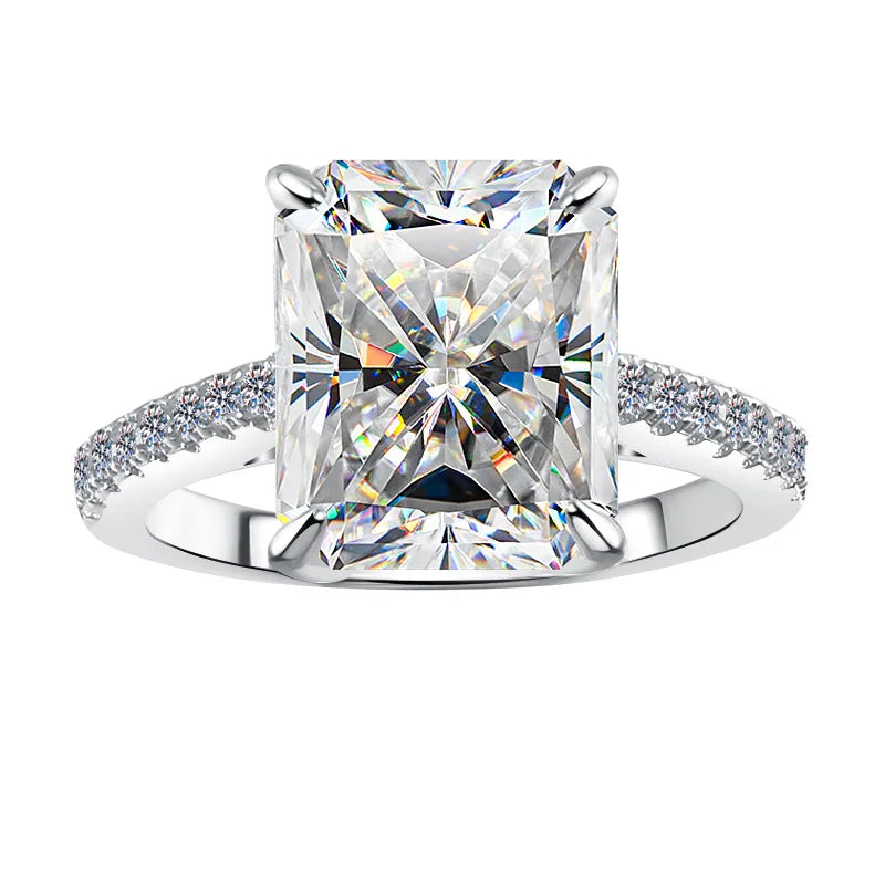 Luxury Radiant Cut PT950 Platinum 5CT Moissanite Band Women's Elegant Sparkling High-End Engagement Ring