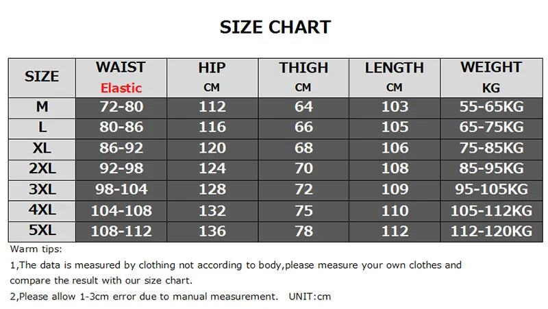 Big Size Men's Casual Sports Pants Stretch Waist Tactical Cargo Pants Man Hiking Pants Joggers Cotton Trousers