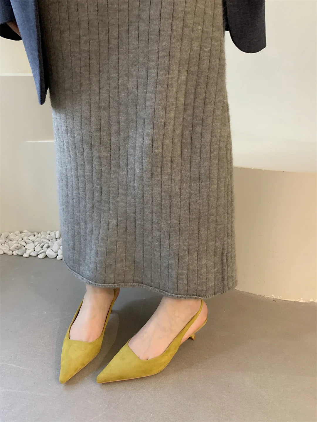 Women Sandals Pointed Toe Elegant Low-heel Shoes Summer Fashion Slingback Woman Mules Shoes Pumps Dress Shoes
