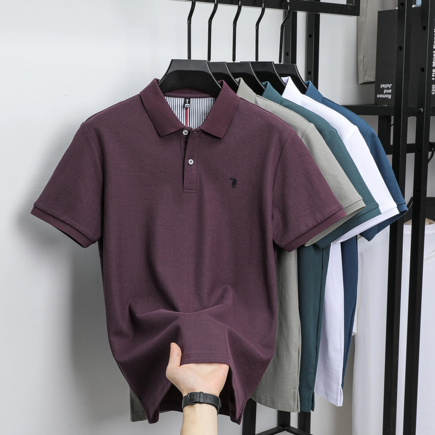 100% pure cotton 2025 summer men's Polo T-shirt high-end designer brand fashion cozy short sleeve 3D embroidery design hot sale