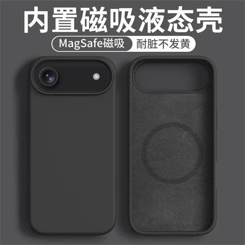 Magnetic Case For iPhone 17 Pro Max 17 Ari MagSafe Liquid Silicone Comfortable Feel Built in Flocking Protect Cover