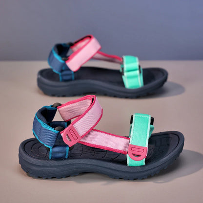 Summer Children Sandals Girls Boys Breathable Sports Running Non-Slip Soft Green Outdoor Beach Kids Casual Waking Sandals Shoes