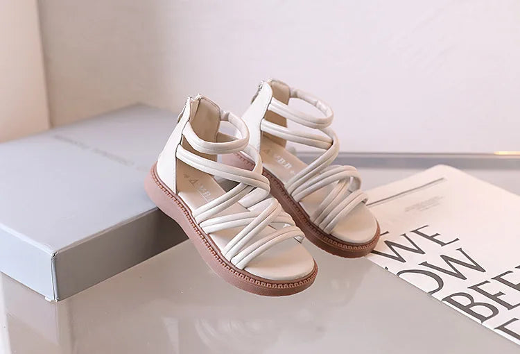Sweet Princess Shoes for Little Girls 2026 Summer New Fashion Korean Edition High Top Roman Sandals for Girls