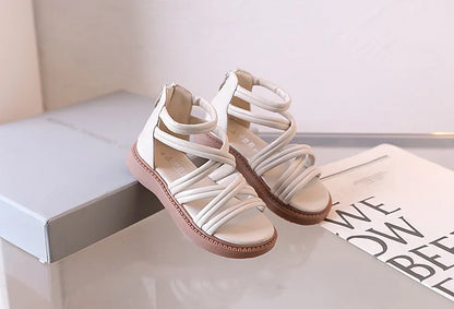 Sweet Princess Shoes for Little Girls 2026 Summer New Fashion Korean Edition High Top Roman Sandals for Girls