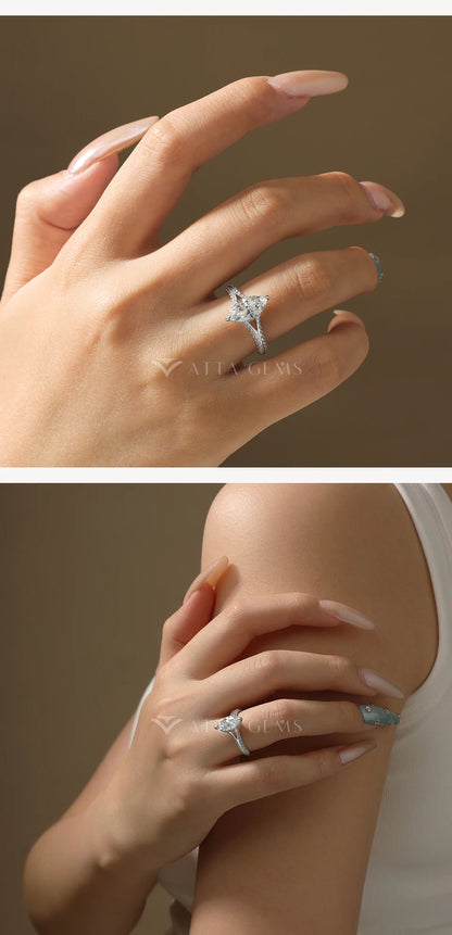 Exquisite Marquise Cut 2CT Moissanite Rings 925 Silver 18K Gold Plated Wedding Engagement Ring for Women Luxury Jewelry