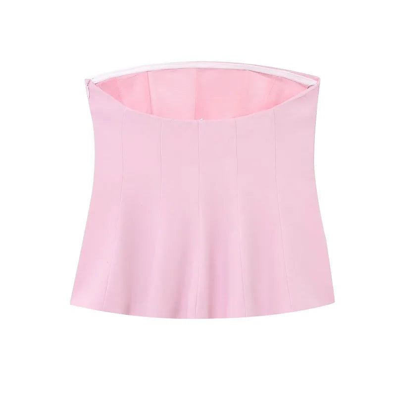 Off Shoulder Crop Top Woman Sexy Backless Corset Top Female White Pink Bustier Tops Woman 2025 Camisole Tube Tops Women