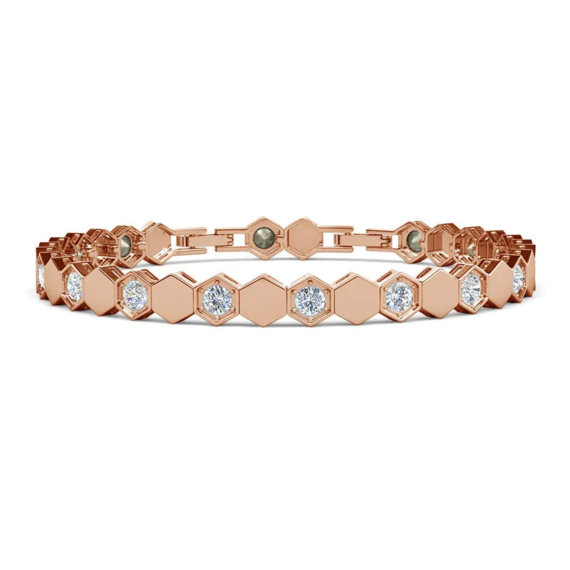 Jewelry Embellished with Premium Swarovski Crystals Bracelet  for Women Quality Brass with 18K White Gold Plated