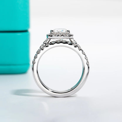 2ct (Total 2.648ct) Oval Cut D Color Moissanite Bridal Ring Set Wedding Band Silver Rings With Cer Jewelry Wholesale
