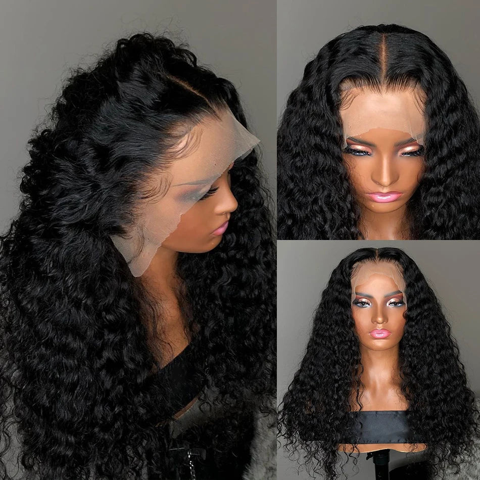 34 36inch Hd 13x4 13x6 Curly Wigs Deep Wave Frontal Wig Brazilian Curly Human Hair Wig Loose Water Wave Wig For Women