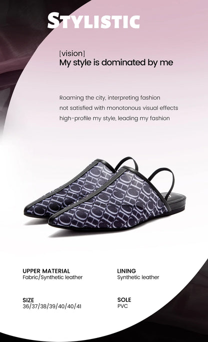 Pointed Toe Slippers Luxury Branded Casual Shoes Flat Strappy Home Outdoor Beach Walking Shoes