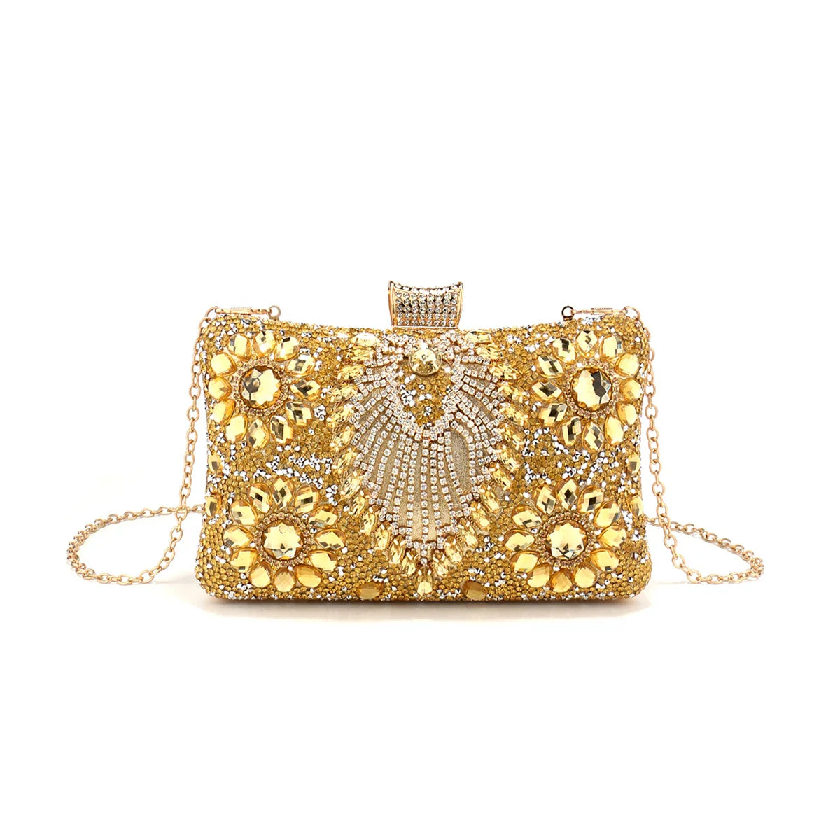 Acrylic Flower One Side Glitter Tassel Women Evening Bags Diamonds Small Day Clutch Luxury New Chain Shoulder Handbags For Party