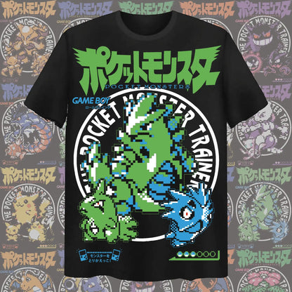 Tyranitar pixel style Graphic Unisex Tshirt，high quality 100%cotton O-neck Y2k Harajuku summer Men fashion Shirt