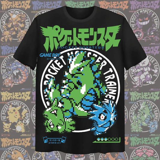 Tyranitar pixel style Graphic Unisex Tshirt，high quality 100%cotton O-neck Y2k Harajuku summer Men fashion Shirt