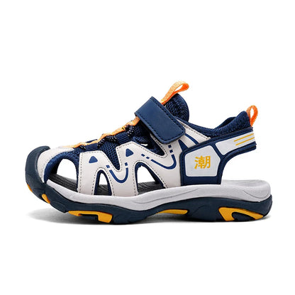 2026 New Summer Kids Beach Sandals Closed Toe Anti Bump Children's Walking Flat Shoe Outdoor Breathable Boy's Soft Sole Sandals