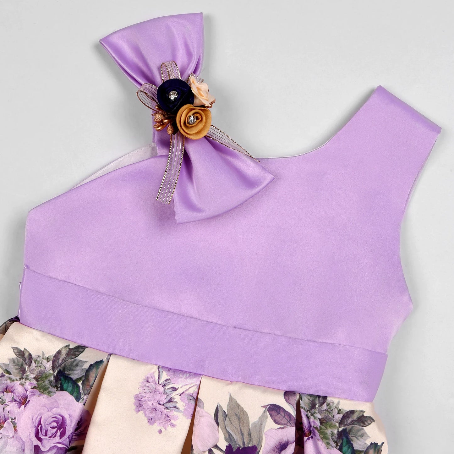Off-the-Shoulder Dress European and American Princess Dress Girls' Printed Formal Dress Children's Hostess Dress
