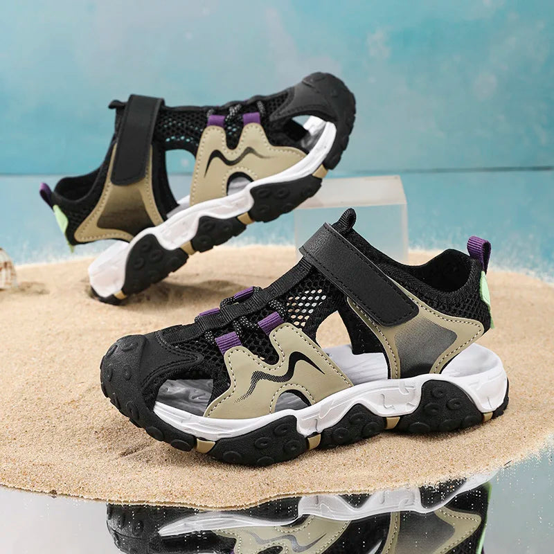 Children Sandals Summer Boys Barefoot Shoes Outdoor Water Sneakers Non-slip Fashion New Sports Sandals for Boy 4-12 Years