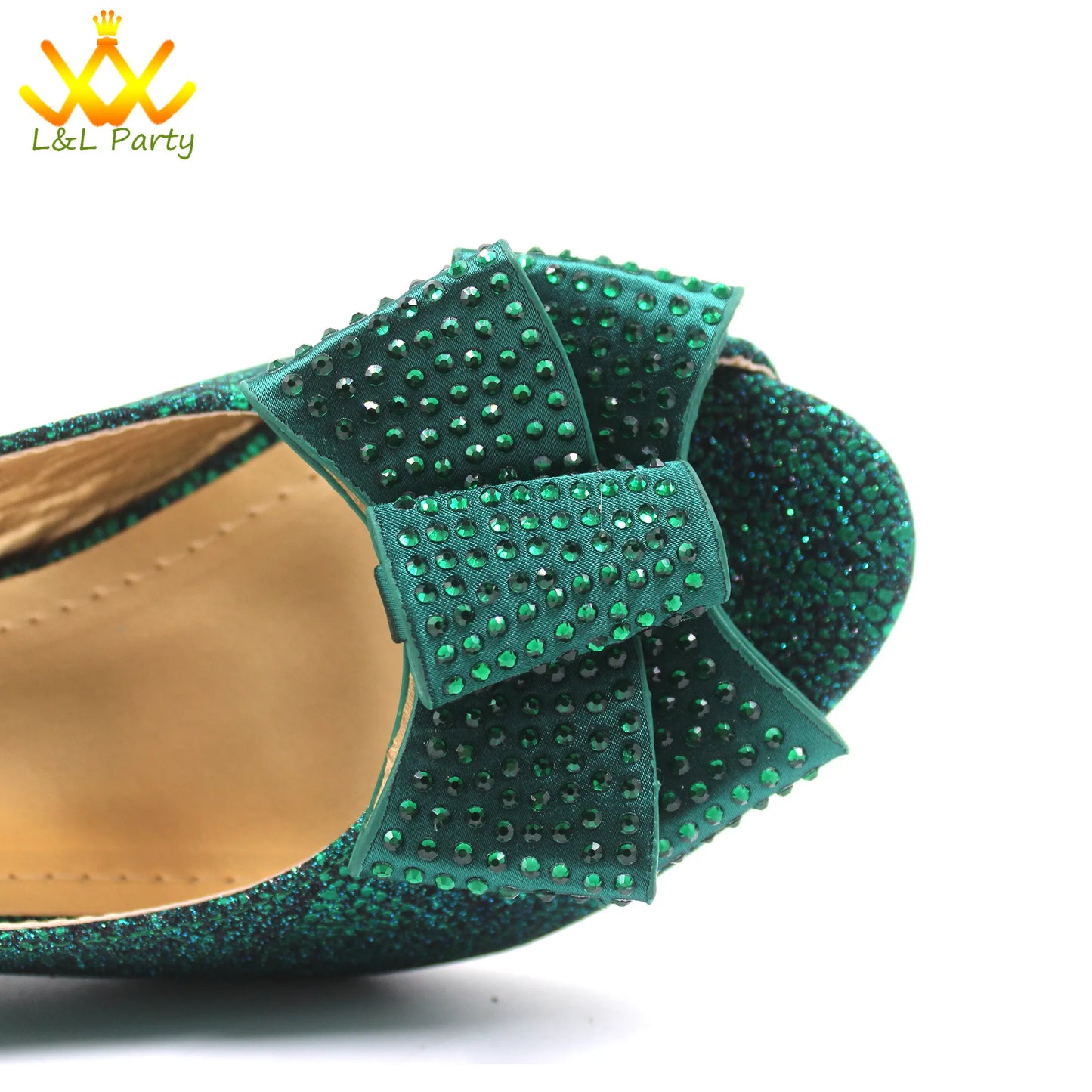 Italian Women Shoes Matching Bag Set in Sky Blue Color Comfortable Heels with Appliques for Wedding