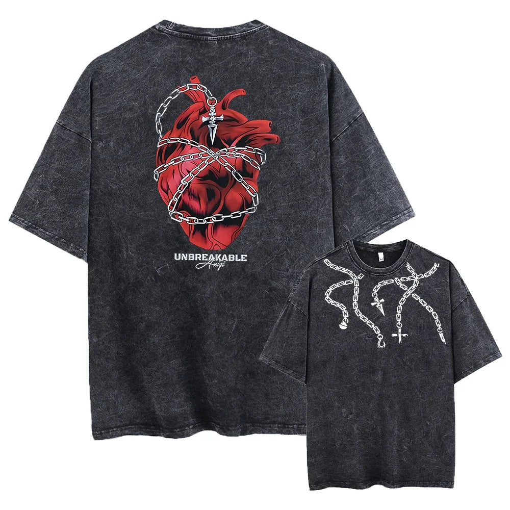 Anime Hunter X Hunter Washed New Arrival Mens Clothes Tee Shirt Homme Graphic T-Shirts Men Tshirt for Men Ropa Hombre 62955