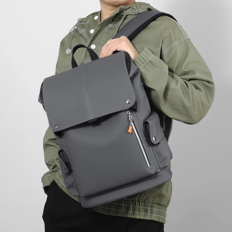 High Quality PU Leather Waterproof Men's Laptop Backpack Large Computer Backpack for Business Urban Man Backpack USB Charging