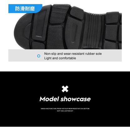 Men Safety Shoes Work Sneaker Anti-smash Non Slip Work Shoes Steel Toe Protection Shoes Lightweight Breathable Industrial Shoes