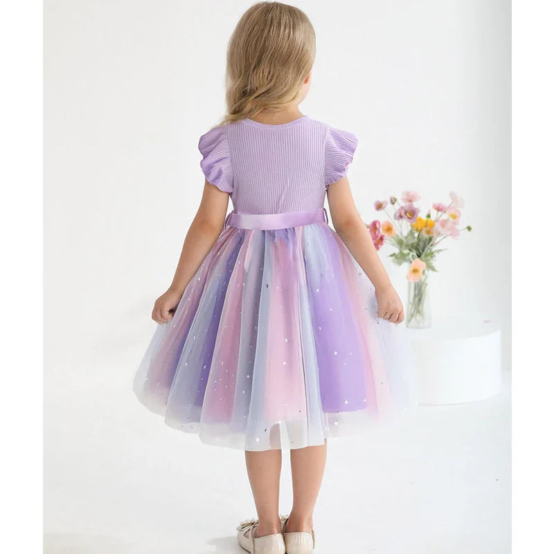 My Little Ponys Girls Dress for Sequins Toddler Girls Rainbow Tulle Sweet Kids Princess Dress for Girls Party Gift