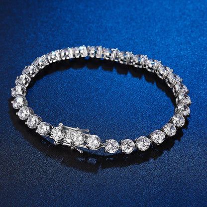 3 Claw 2.5/3mm Full D Color Moissanite Diamond Tennis Bracelet Hidden Buckle for Women Man 925 Silver Link Chain Bracelets